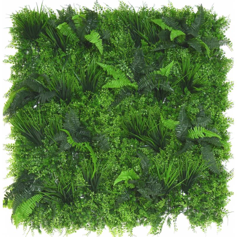 Umělá živá zelená stěna KAPRADINA MIX, 100 x 100cm