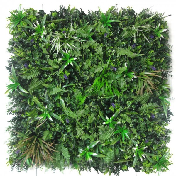 Umělá živá zelená stěna LEVANDULE, 100 x 100cm