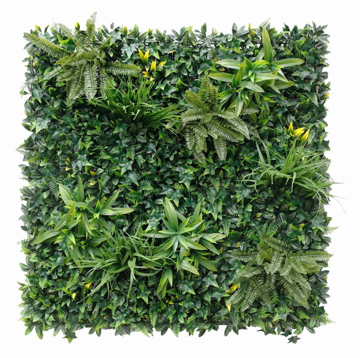 Umělá živá zelená stěna VEGETACE 4 - nehořlavost B, 100 x 100cm