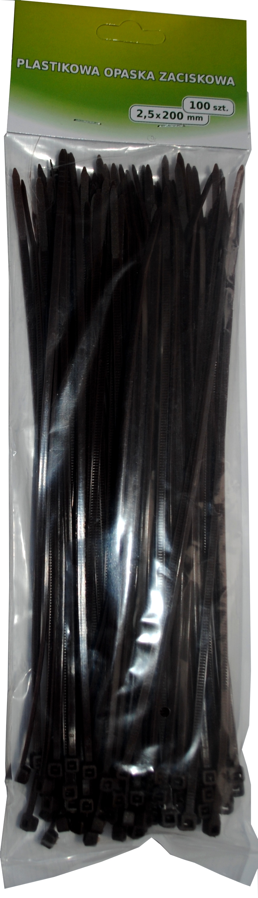 Stahovací pásky černé balení 100ks, 20x0,25cm