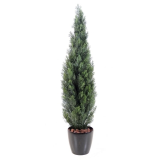Umělý strom cypřiš tmavý v květináči, 150cm